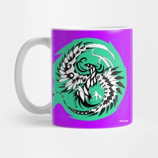 the dark flying phoenix ecopop art Mug